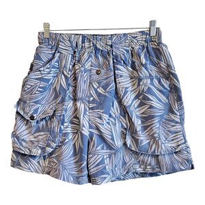 TOMMY BAHAMA Men's M / L Swim Shorts Tropical Blue Gray Mesh Interior 30 x 4
